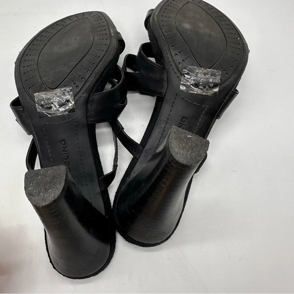 Bandolino Black Leather Strappy Heels 9
